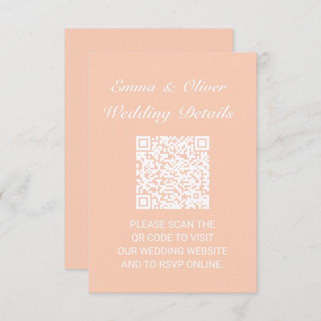 QR Code Wedding Website Details Umschließungskarte RSVP Karte (Vorne/Hinten)
