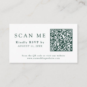 QR Code Wedding Website Emerald Green Wedding RSVP Begleitkarte