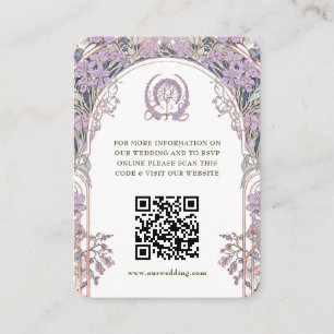 QR Code Wedding Website Info Jugendstil Begleitkarte