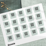 QR Code Wedding Website Namen Mint Quadratischer Aufkleber<br><div class="desc">QR Code Hochzeit Website Namen Mint. Der Text kann leicht personalisiert werden. Sie können auch Hintergrund- und Textfarben nach Ihrem Hochzeitstil ändern, wenn Sie es wünschen, indem Sie die Option Weitere anpassen wählen. Ihr QR-Code wird automatisch generiert, um den Beispielcode im Design zu aktualisieren, wenn Sie einfach die Beispiel-URL in...</div>