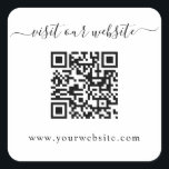 QR Code Wedding Website Quadratischer Aufkleber<br><div class="desc">Einfach minimalistischer QR Code Hochzeitswebsite quadratischer Aufkleber. Passen Sie Ihre Website an. Ideal für Hochzeitswebseiten wie Online-uAwg und Hochzeitsdetails.</div>