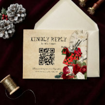 QR-Code Weihnachten Alice im Wunderland Hochzeit