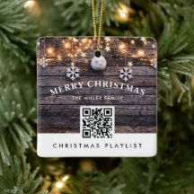 QR Code Weihnachtsmusik Playlist Moderne Rustikal