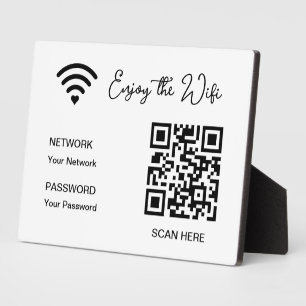 QR-Code Weiß Genießen Sie die Wifi-Tischplatte Fotoplatte