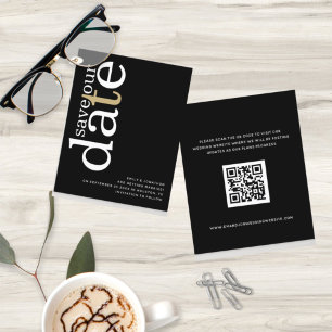 QR Code Weißer Goldtext Schwarzer Rett Datum