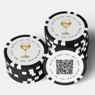 QR-Code Weißer Wein Gutschein Pokerchips