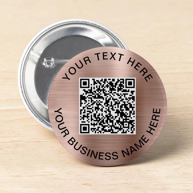 QR-Code Werbe-Rose Gold Button (QR Code Promotional Rose Gold Button)