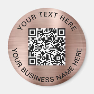 QR-Code Werbe-Rose Gold Magnet