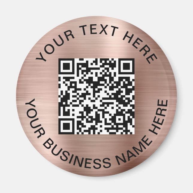 QR-Code Werbe-Rose Gold Magnet (Vorne)