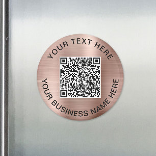 QR-Code Werbe-Rose Gold Magnet