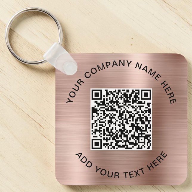 QR-Code Werbe-Roségold Schlüsselanhänger (QR Code Promotional Rose Gold Keychain)
