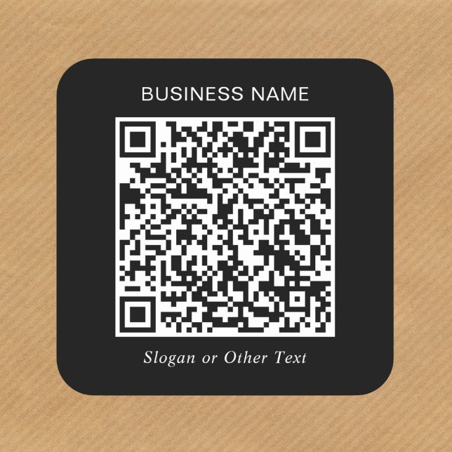 QR-Code Werbe Schwarz Quadratischer Aufkleber (Von Creator hochgeladen)