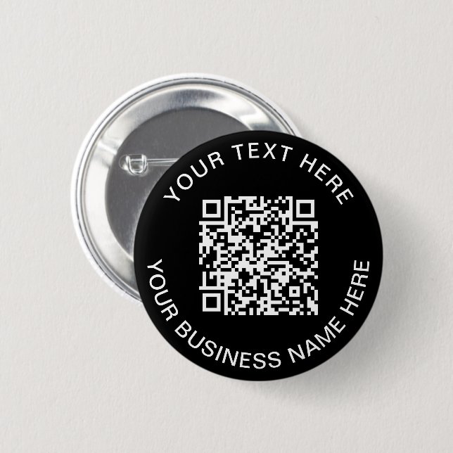 QR Code WerbeBlack Button (Vorne & Hinten)