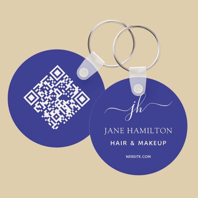 QR-Code Werbegeschäft Blau Schlüsselanhänger (Von Creator hochgeladen)