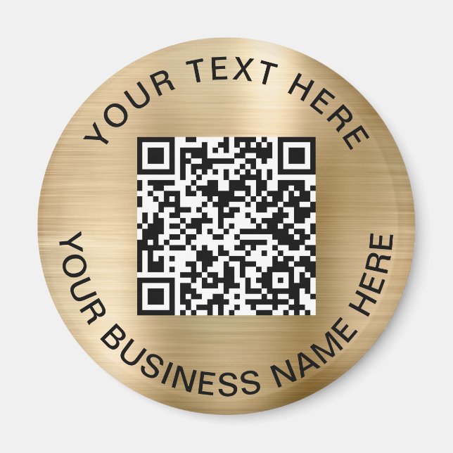 QR-Code Werbegold Magnet (Vorne)