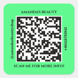 QR-Code Werbename Web Green Square Aufkleber