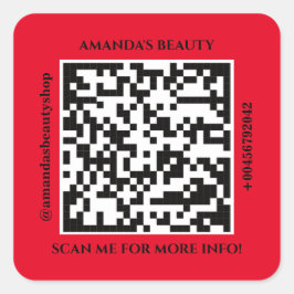 QR-Code Werbename Web Roter Platz Aufkleber