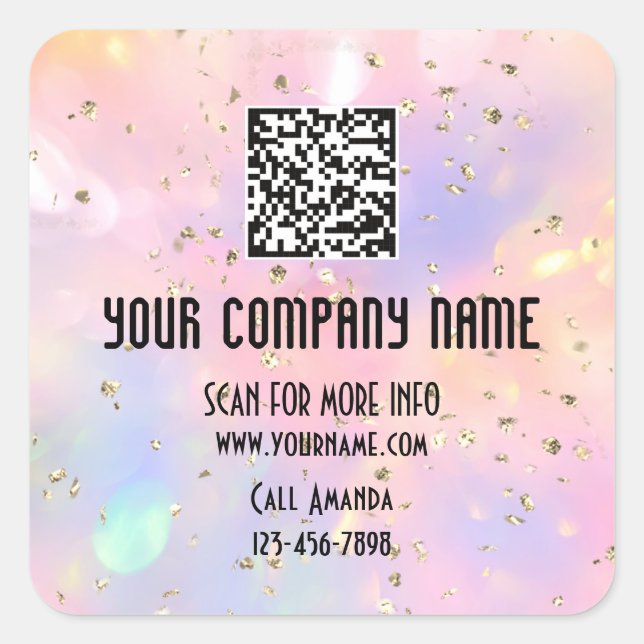 QR-Code-Werbeschild für kundenspezifische Logos Quadratischer Aufkleber (Vorderseite)