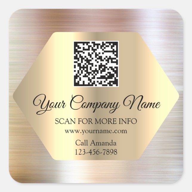QR-Code-WerbetexteIn WWW-Rose Quadratischer Aufkleber (Vorderseite)