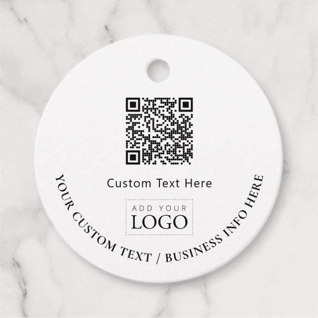 QR-Code-Werbung für einfaches Business-Logo Geschenkanhänger (Vorderseite)