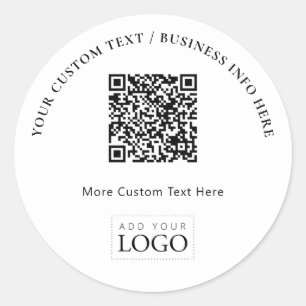 QR-Code-Werbung für einfaches Business-Logo Runder Aufkleber