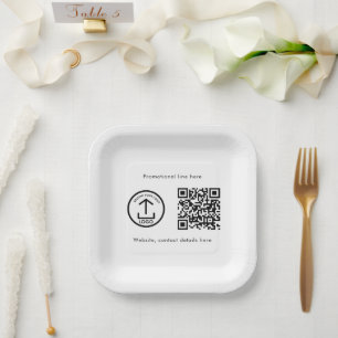 QR-Code-Werbung für kundenspezifisches Firmenlogo Pappteller