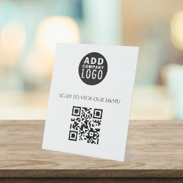 QR-Code-Werbung für kundenspezifisches Firmenlogo Sockelschild