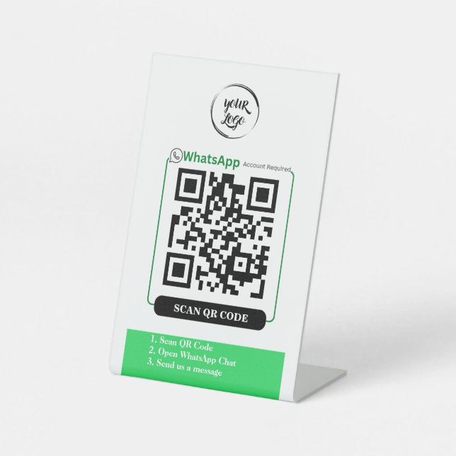 QR-Code WhatsApp Business Sockelschild (Vorderseite)