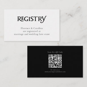QR Code White Chic Elegant Einfache Registrierung Begleitkarte