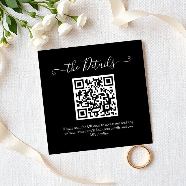 QR Code White Script UAWG Wedding Website Begleitkarte (Von Creator hochgeladen)
