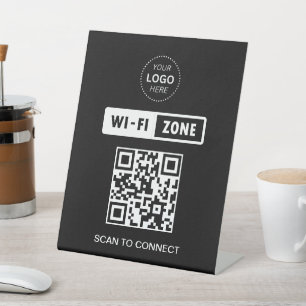 QR-Code-Wifi-Geschäft-Logo Scannen zum Verbinden Sockelschild