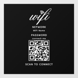 QR-Code Wifi Internet-Kennwort Schwarzes Fenster K Fensteraufkleber