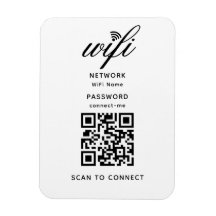 QR-Code Wifi Internet-Kennwort Weiß flexibel