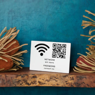 QR-Code Wifi-Kennwort und Netzwerk personalisiert Fotoplatte