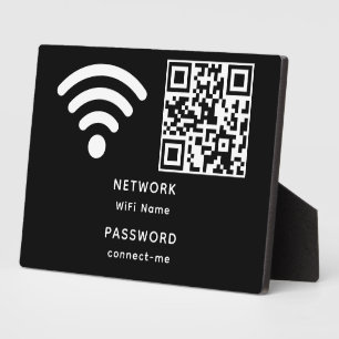 QR-Code Wifi-Kennwort und Netzwerk personalisiert Fotoplatte