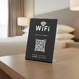 QR Code Wifi Login Sign For Hotel Guest Rooms Sockelschild