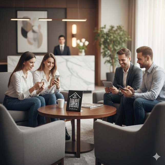 QR Code Wifi Scan to Connect ist im Haus Sockelschild (Von Creator hochgeladen)