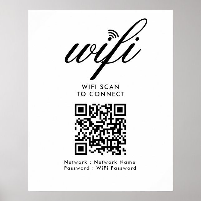 QR-Code Wifi-Scan zum Anschluss von benutzerdefini Poster (Vorne)
