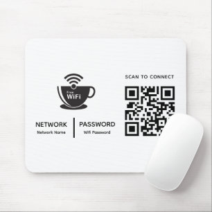 QR-Code Wifi-Scan zum Verbinden von Firmenlogo Mousepad