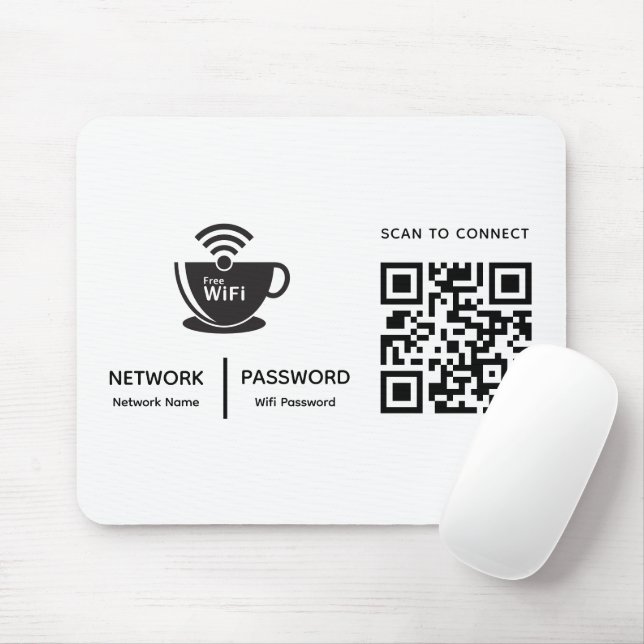 QR-Code Wifi-Scan zum Verbinden von Firmenlogo Mousepad (Mit Mouse)