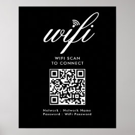 QR-Code Wifi-Scan zur Verbindung von Schwarz mit b Poster