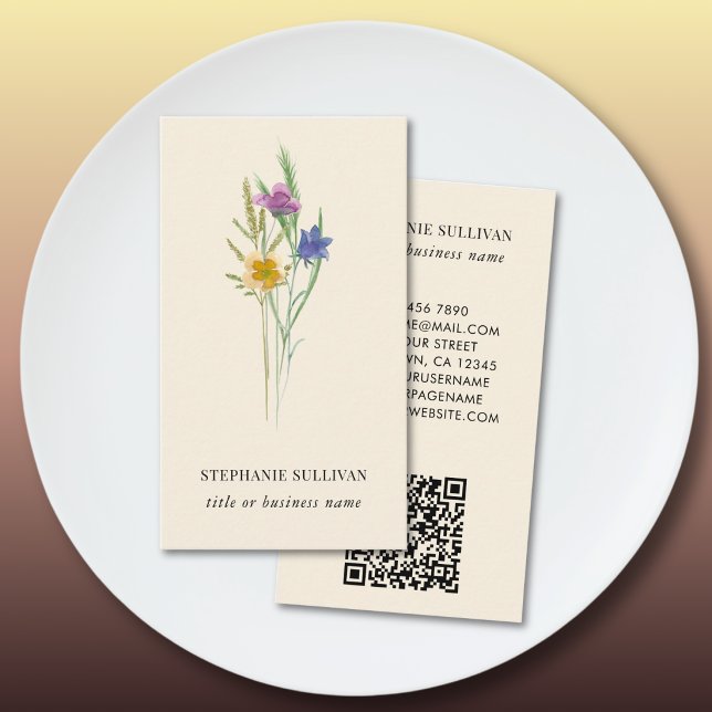 QR-Code-Wildblume Berufliche Visitenkarte (Von Creator hochgeladen)