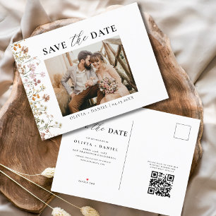 QR Code Wildblume Blumenhochzeit Ankündigungspostkarte