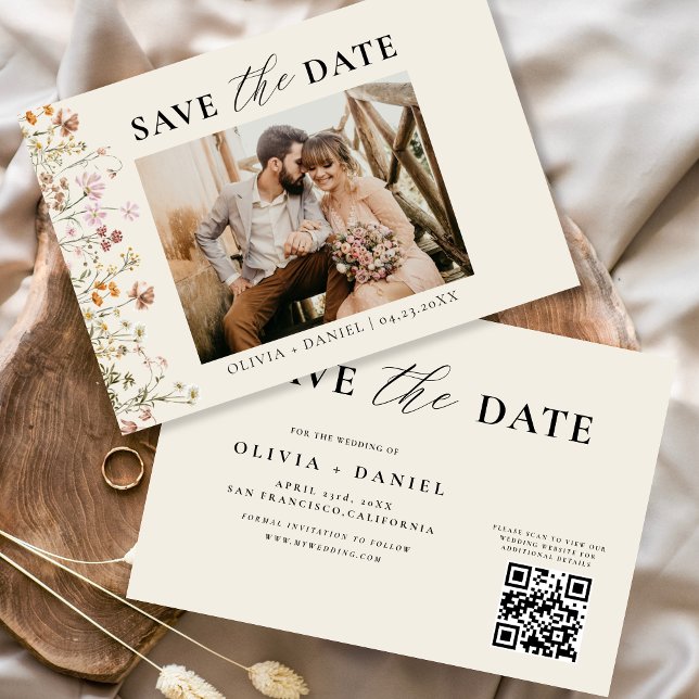 QR Code Wildblume Blumenhochzeit Save The Date (Von Creator hochgeladen)