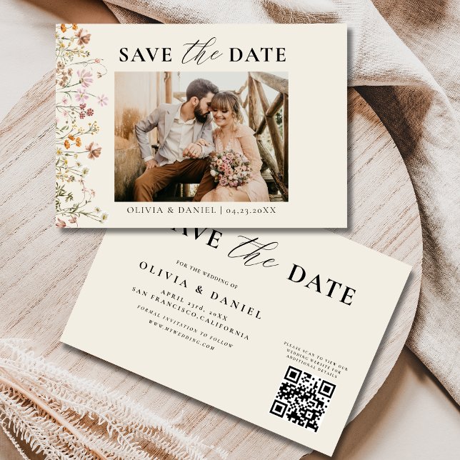 QR Code Wildblume Blumenhochzeit Save The Date (Von Creator hochgeladen)