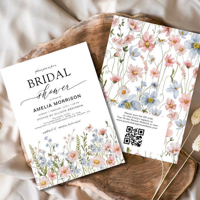 QR Code Wildblume Garden Brautparty Einladung (Von Creator hochgeladen)