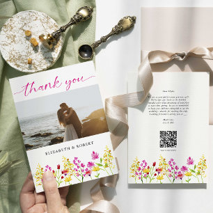 QR-Code-Wildblume Hochzeitsschreiben von Blumensch Dankeskarte