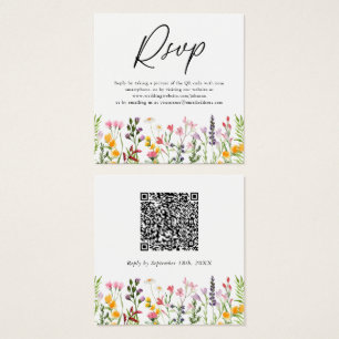 QR-Code Wildflower-Hochzeit RSVP-Karte