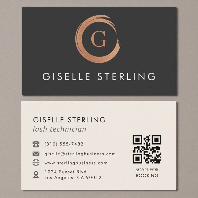 QR-Code Wimpernstylist Modern Minimalistisch Visitenkarte (Von Creator hochgeladen)