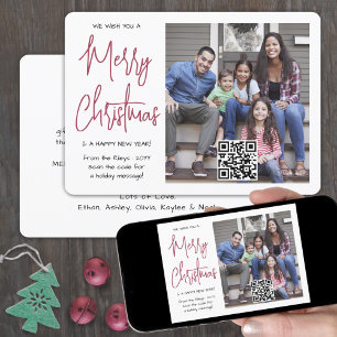 QR Code Wir wünschen Ihnen ein frohes Weihnachtsfe Feiertagskarte